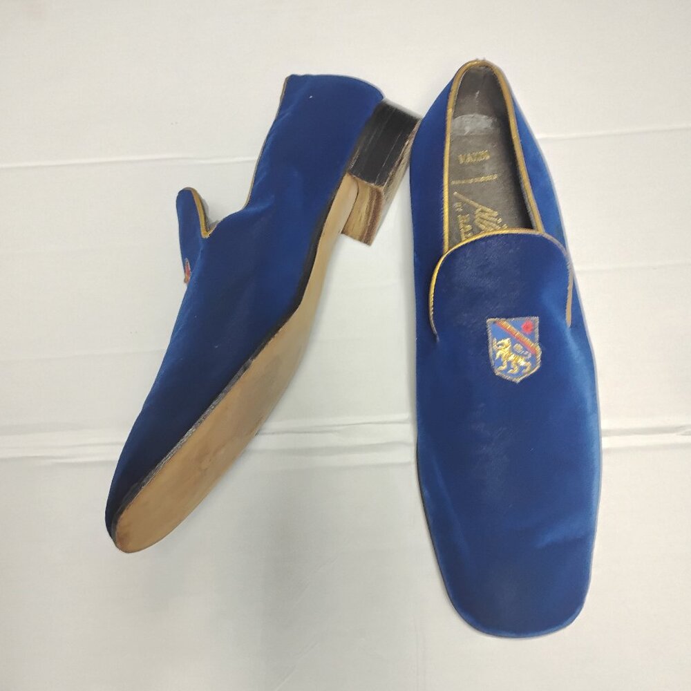 ❤️MENS BALLY SIESTA BESPOKE BLUE VELVET LOAFERS Slip On Shoes Sz 10 M